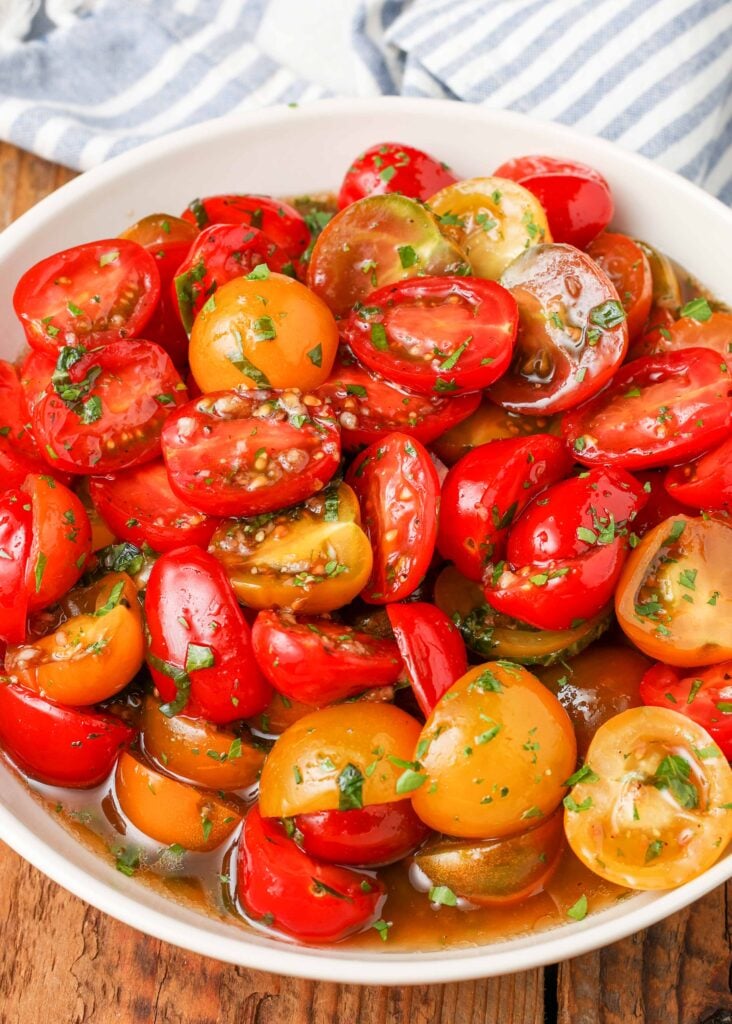 tomatoes in white bowl