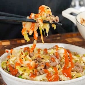stir fry on chopsticks